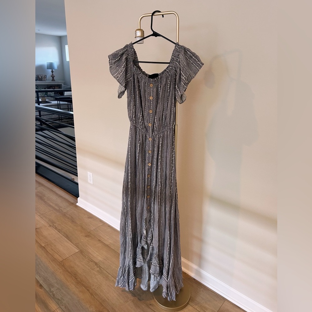 High Low Maxi Dress with Ruffle